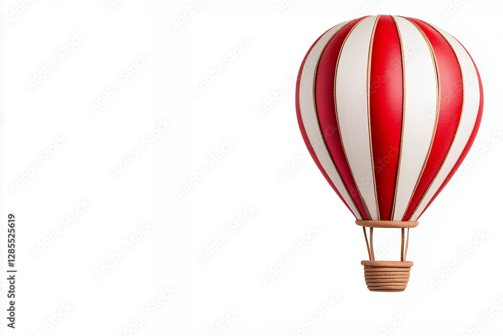 Fototapeta premium Red And White Striped Hot Air Balloon