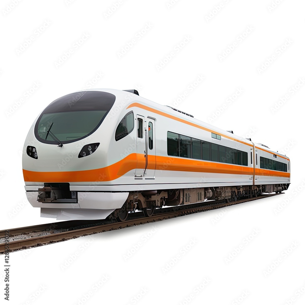 High Detail Visual of a Photo Bullettrain, Isolated on a White Background High Detail Visual of a Photo Bullettrain, Isolated on a White Background