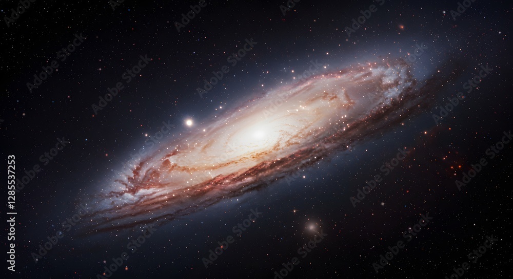 Fototapeta premium Majestic Spiral Galaxy Against the Cosmic Blackness