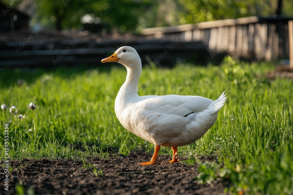 Premium Quality Picture of Side View of Duck on the Farm Premium Quality Picture of Side View of Duck on the Farm