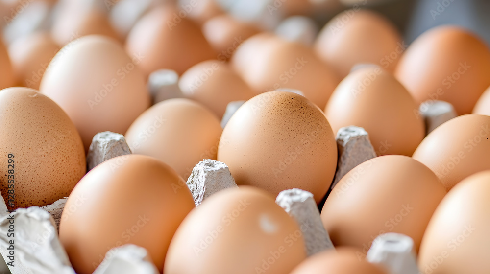 Organic Brown and White Eggs Packed in Recyclable Carton for Sale at Farmers Market : Generative AI Organic Brown and White Eggs Packed in Recyclable Carton for Sale at Farmers Market : Generative AI