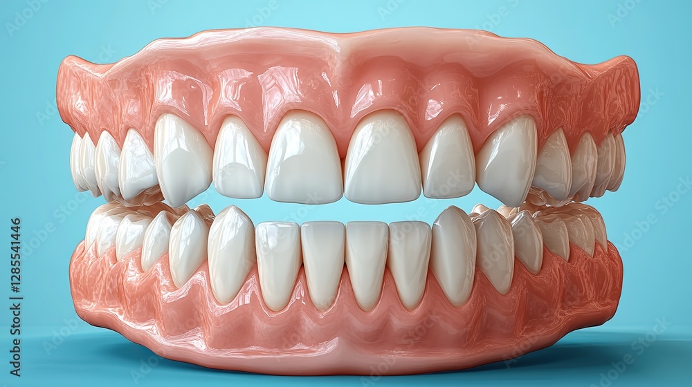 Fototapeta premium Detailed vector graphics illustrate the importance of oral hygiene and proper dental care for healthy teeth and gums