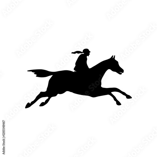 Equestrian or Horse Jockey Silhouette Icon vector illustration. Editable graphic resources for many purposes.