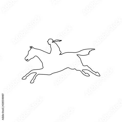 Equestrian or Horse Jockey Outline Icon vector illustration. Editable graphic resources for many purposes.