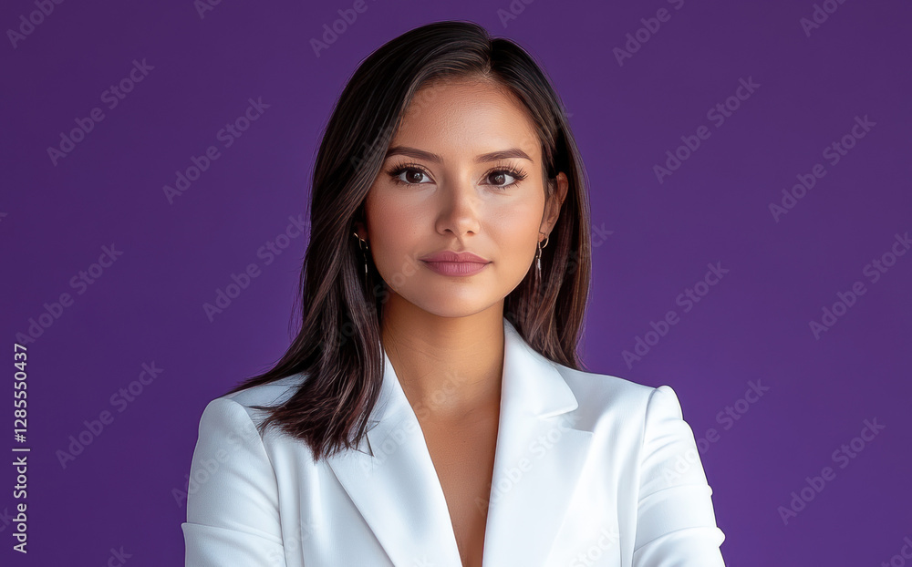 Professional portrait of businesswoman with confident expression studio photography modern eye-level empowerment Professional portrait of businesswoman with confident expression studio photography modern eye-level empowerment
