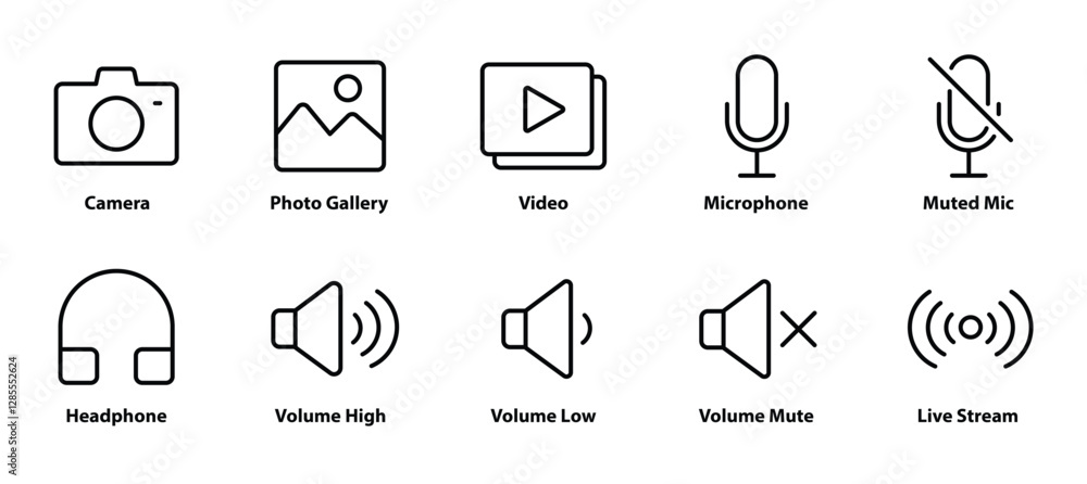 Fototapeta premium Media & Communication Icons
