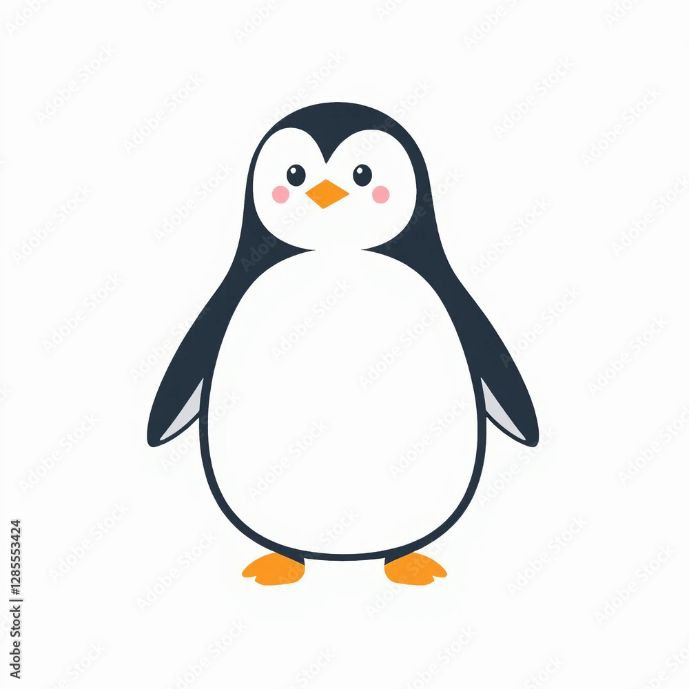 Obraz premium Minimalist and stylized cartoon penguin