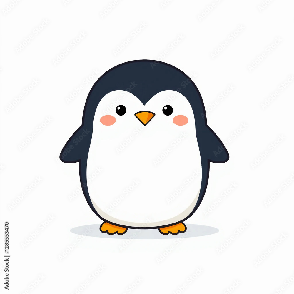 Obraz premium Minimalist and stylized cartoon penguin