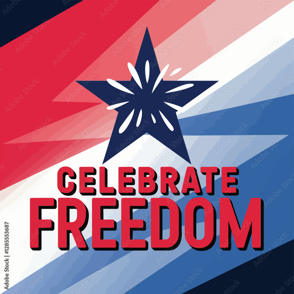 vector T shirt printable design for Independence Day – July 4th Celebrate Freedom, usa flag 
