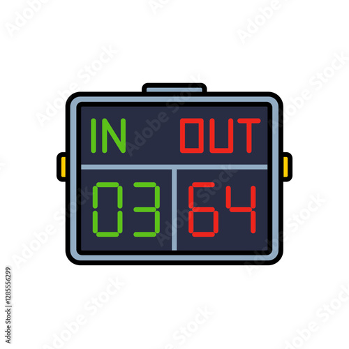 Digital Substitute Board Icon - Player In/Out Values - Soccer, football, sport, substitution, display, score, team, match, game, lineup icons