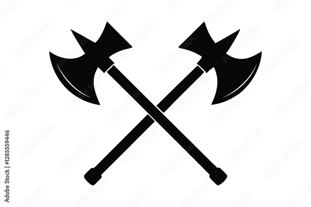 Silhouette art design of two crossed axes.eps Silhouette art design of two crossed axes.eps