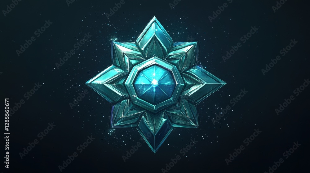 Celestial Emblem: A captivating celestial emblem, reminiscent of a crystal starburst, radiates an aura of enchantment. Celestial Emblem: A captivating celestial emblem, reminiscent of a crystal starburst, radiates an aura of enchantment.