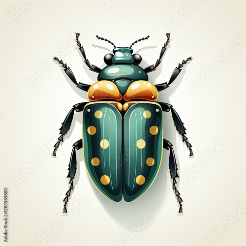 Wallpaper Mural Light Green Flat Style Bug Illustration with Eco-Friendly and Nature Themes Torontodigital.ca
