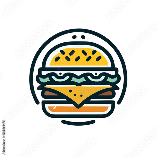 Simple and Modern Burger Logo Fast Food Design