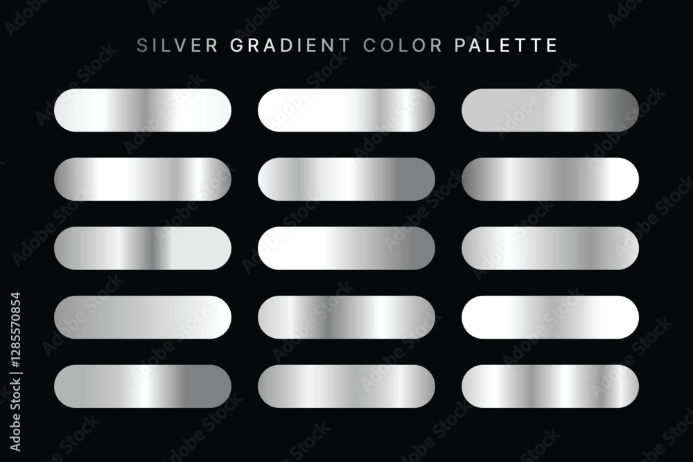 Obraz premium Silver Gradient Color Palette Collection