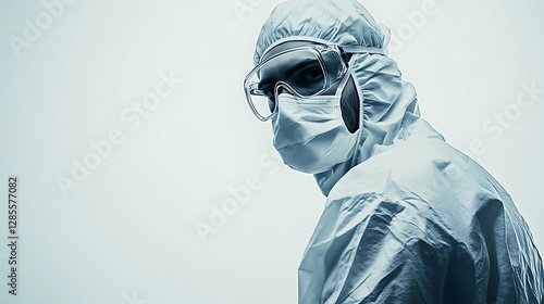 Laboratory portrait of healthcare worker in protective gear
