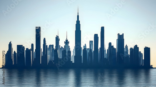 Wallpaper Mural City Skyline Silhouette at Dawn Torontodigital.ca