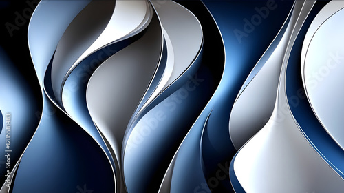 Wallpaper Mural  navy blue, silver, and frosty white color  marble waves Torontodigital.ca