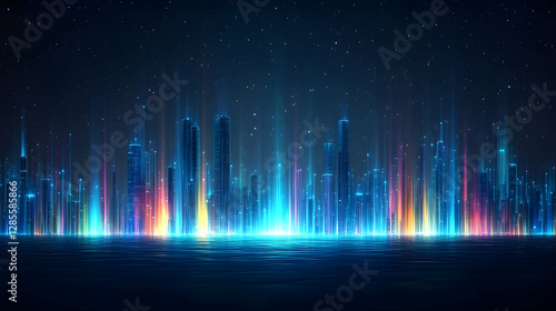 Futuristic Cityscape at Night photo