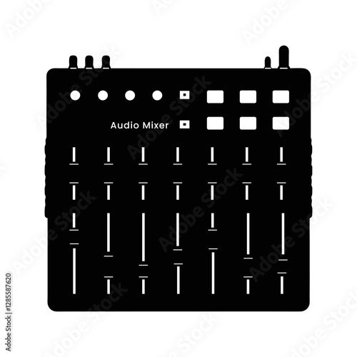 Audio mixer black and white silhouette
