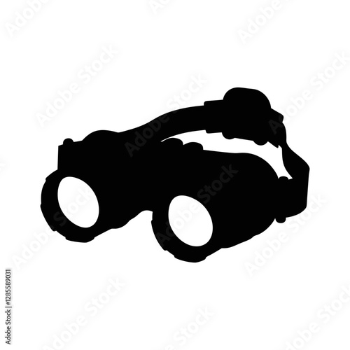 Night vision goggle silhouette isolated on a white background