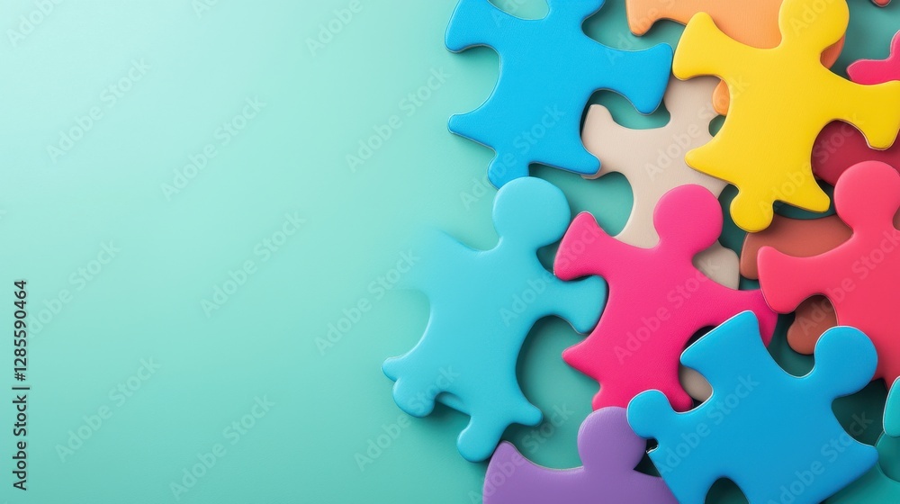Vibrant and colorful puzzle pieces coming together to form an abstract geometric pattern representing the concept of creativity and problem solving This image can be used to symbolize ideas Vibrant and colorful puzzle pieces coming together to form an abstract geometric pattern representing the concept of creativity and problem solving This image can be used to symbolize ideas