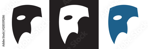 Phantom Mask Icon.  Isolated on white and black background. Vector illustration. EPS 10