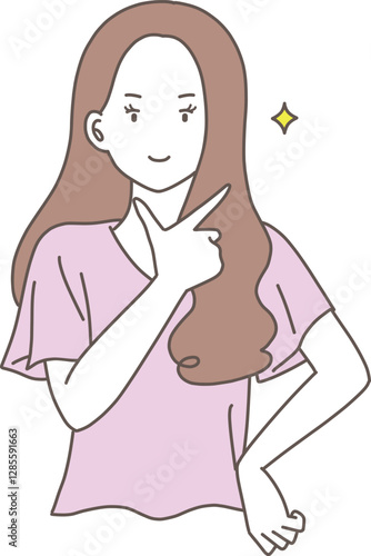 キメ顔の女性のイラスト素材