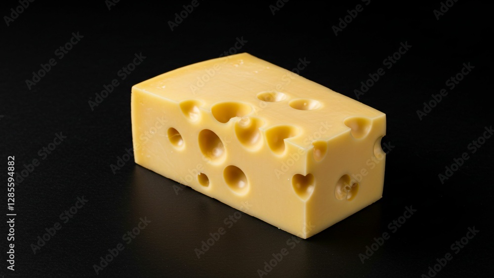 Cheese block with holes and texture Cheese block with holes and texture