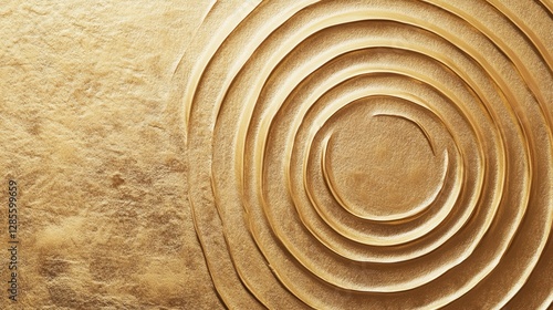 Obraz na płótnie Elegant golden spiral texture with soft curves and ridges creating a luxurious background design w salonie