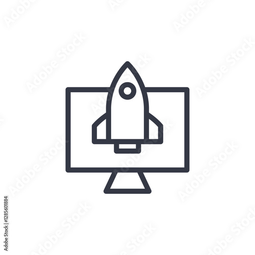 launch icon symbol vector sign isolated on white background illustration for graphic and web design