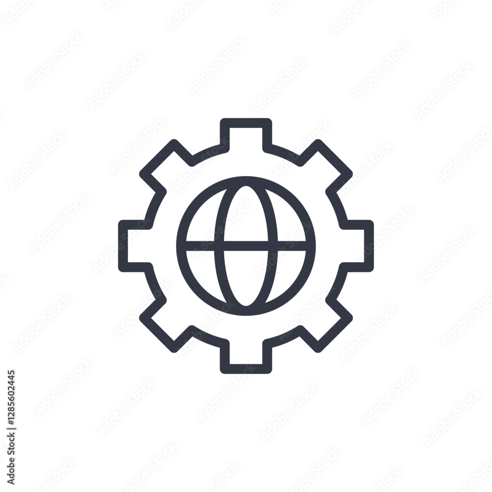 Global Settings icon symbol vector sign isolated on white background illustration for graphic and web design Global Settings icon symbol vector sign isolated on white background illustration for graphic and web design