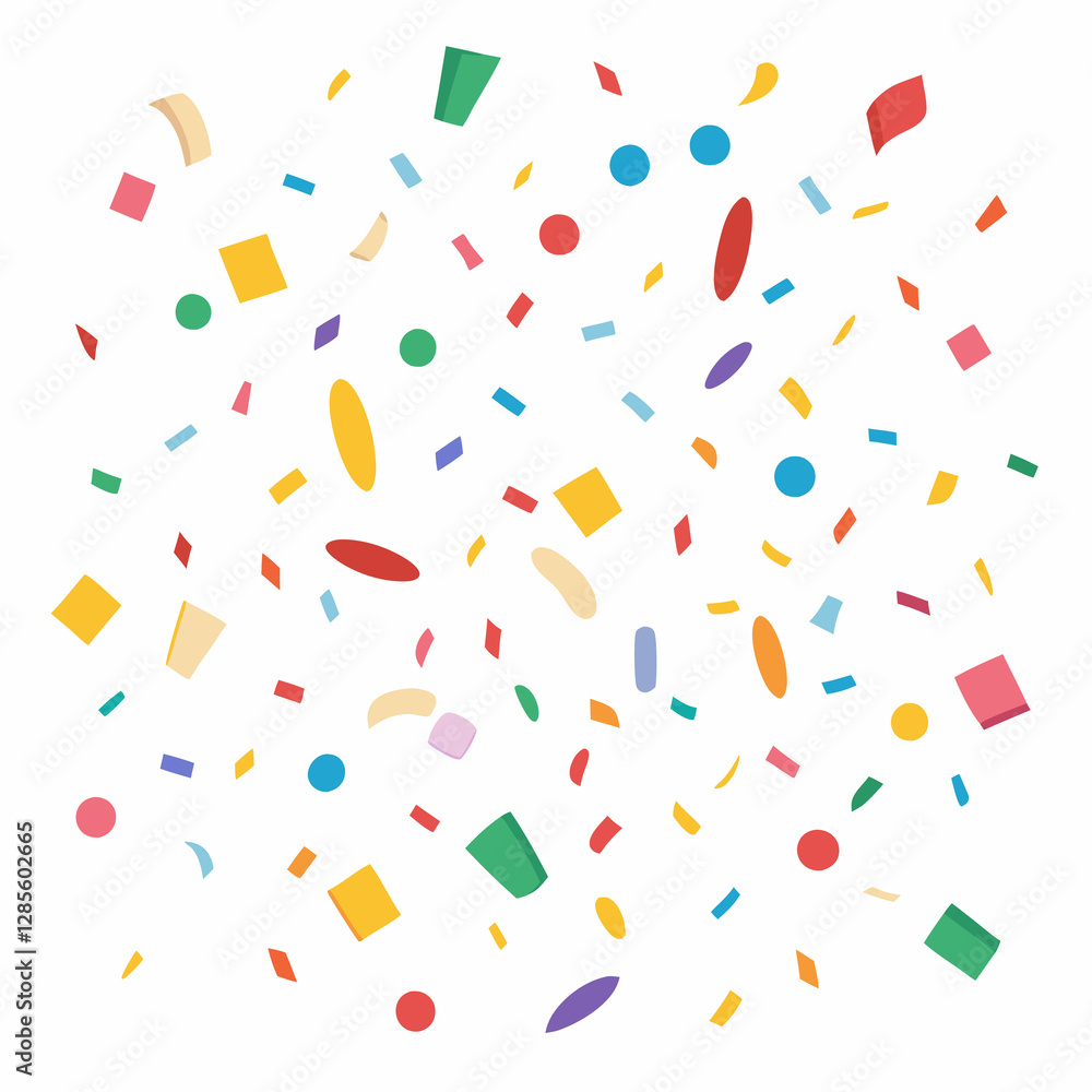 Colorful confetti falling on white background. Colorful confetti falling on white background.