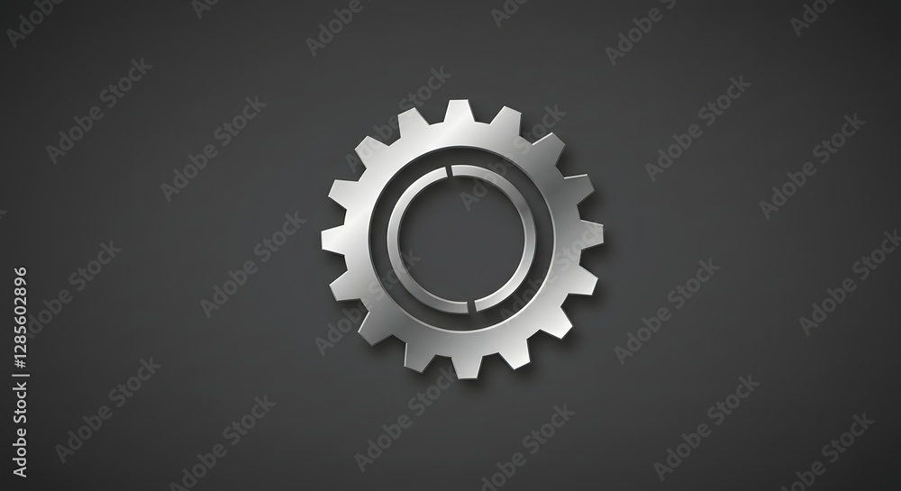 Metallic Gearwheel Industrial Cog Machine Part Silver Engineering Metallic Gearwheel Industrial Cog Machine Part Silver Engineering