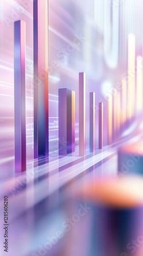 Wallpaper Mural Abstract Colorful Data Visualization with Vertical Bars and Blurred Digital Elements Torontodigital.ca