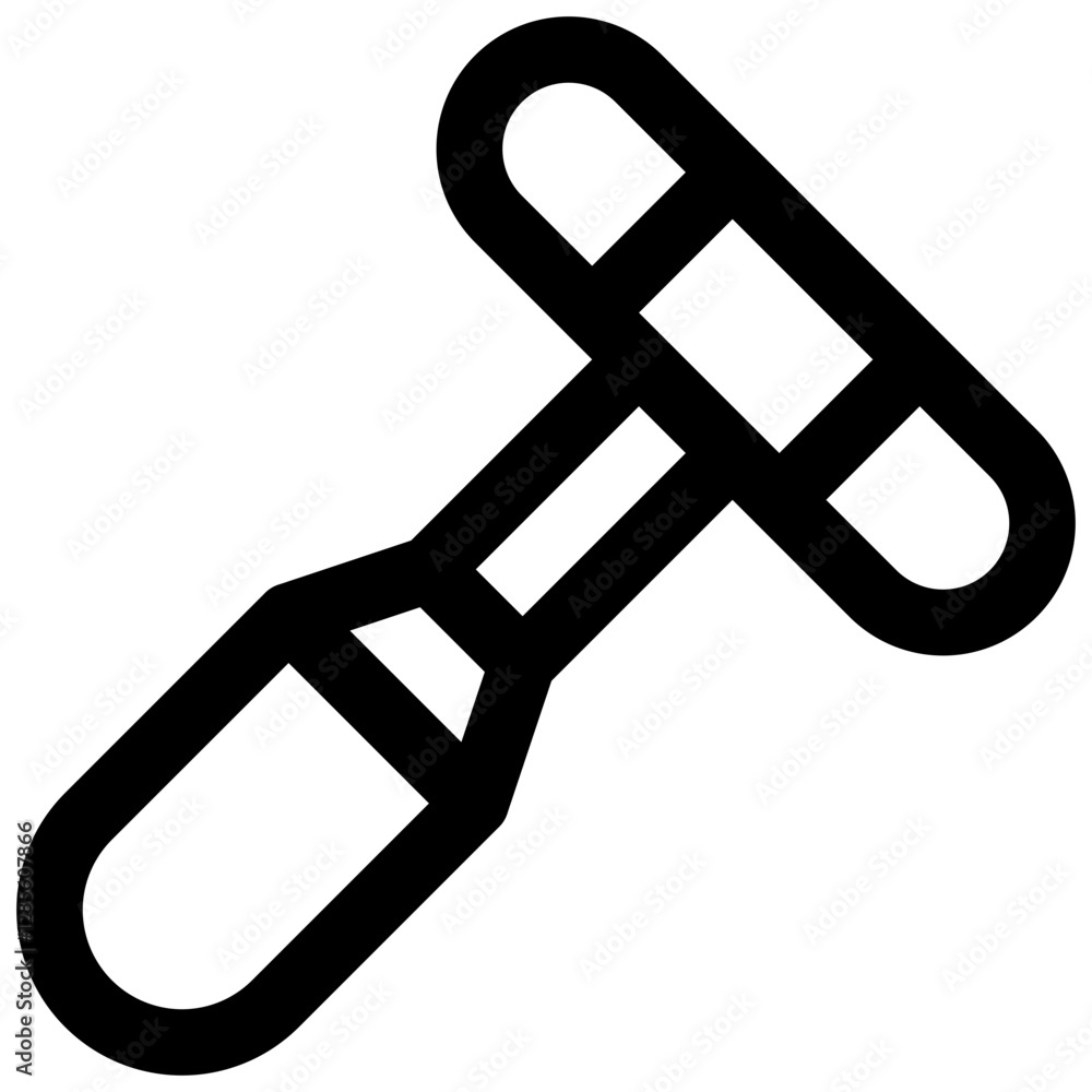 Reflex hammer. Editable stroke vector icon. Reflex hammer. Editable stroke vector icon.