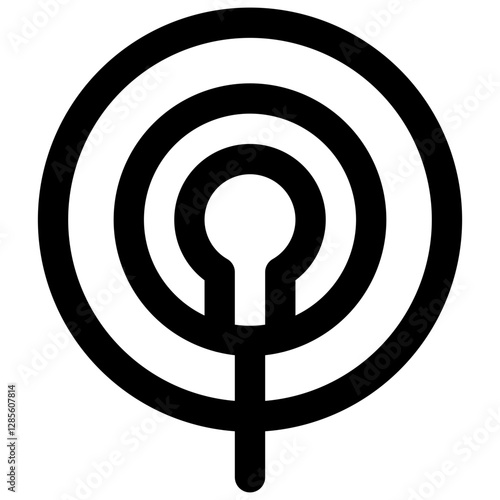 Electrode. Editable stroke vector icon.