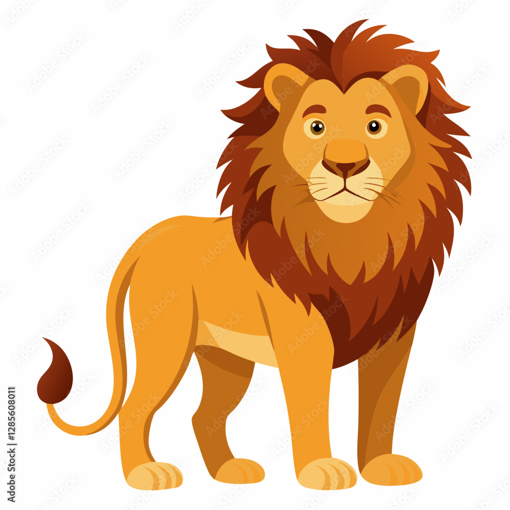 African Lion Vector Art on White Background African Lion Vector Art on White Background