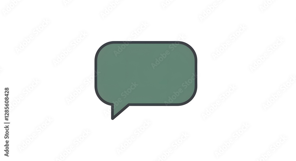 Naklejka premium Simple Green Speech Bubble Communication Dialog Chat Message Icon