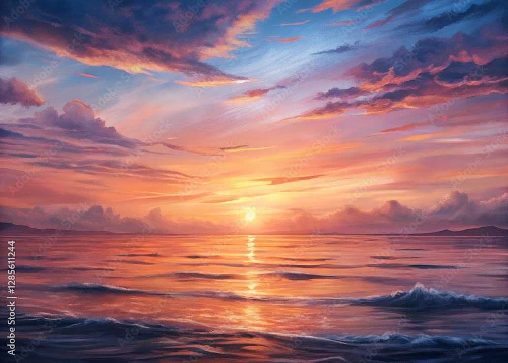 sunset over the sea Over and reflected in Sea and Lake, landscape, travel, Sea tropical beach sunset over the sea Over and reflected in Sea and Lake, landscape, travel, Sea tropical beach
