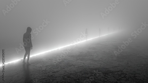 des gens vont passer un portail blanc lumineux, pour le passage de la vie Ã  la mort HD 8K wallpaper Photographic Image