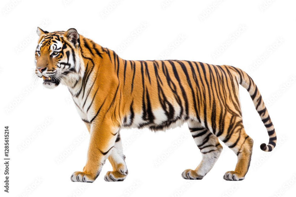 Fototapeta premium tiger side isolated on transparent or white background, png