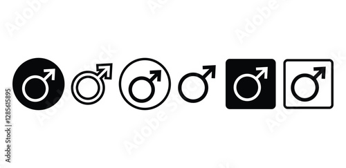 male gender symbol sign icon vector design black white color illustration sets