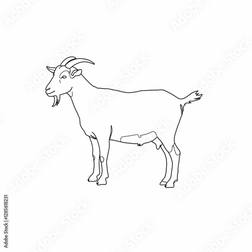 goat outline, drawing for coloring