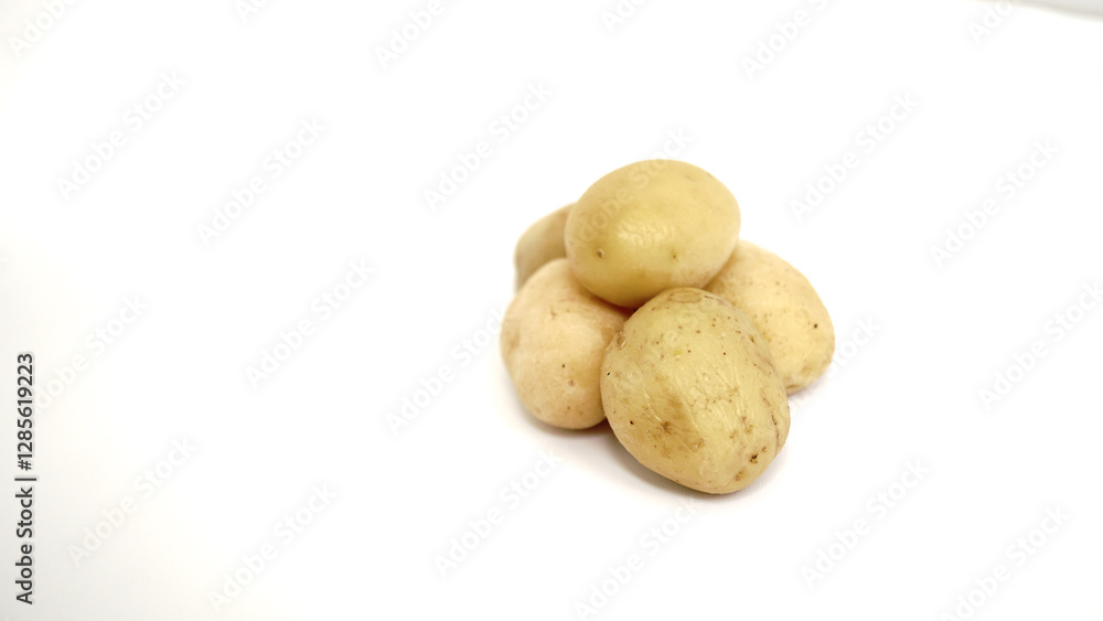 Fresh potatoes on a white background Fresh potatoes on a white background