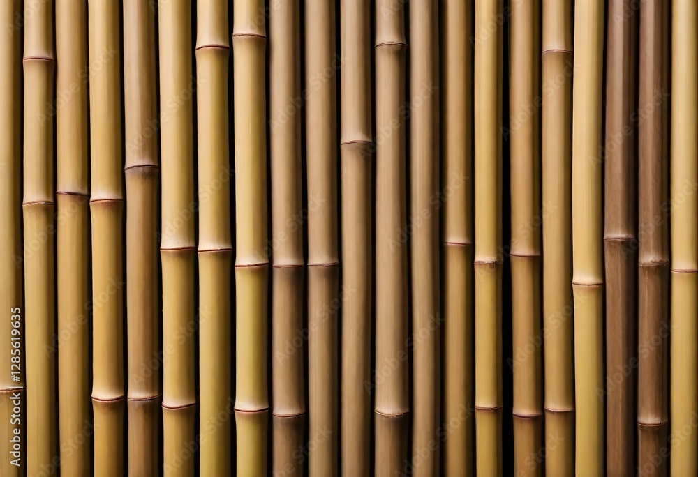 Bamboo stalks, natural brown color, arranged in a vertical pattern Bamboo stalks, natural brown color, arranged in a vertical pattern