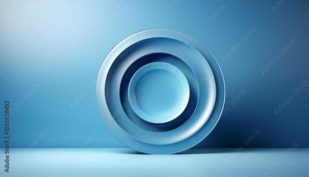 Elegant minimalist round shape floating on a soft blue gradient background
Elegant minimalist round shape floating on a soft blue gradient background
