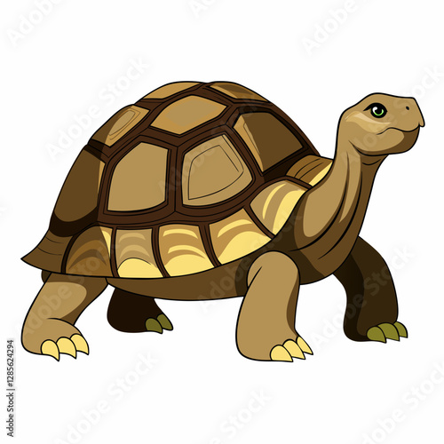 Aldabra Giant Tortoise Vector on White Background