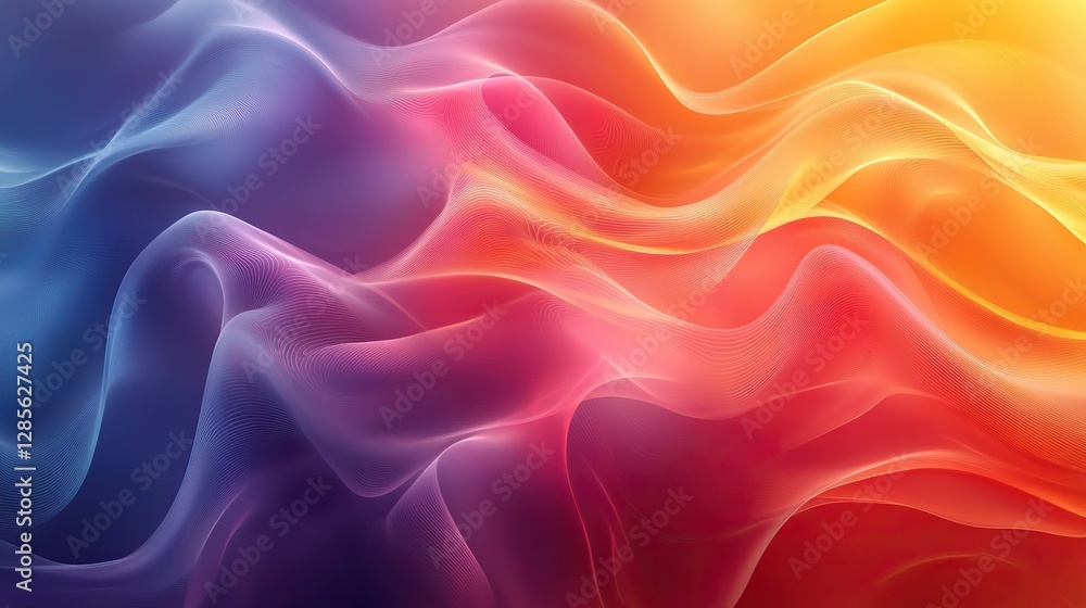 Obraz premium In this abstract image, vibrant colors blend in smooth curves, creating a dynamic visual flow