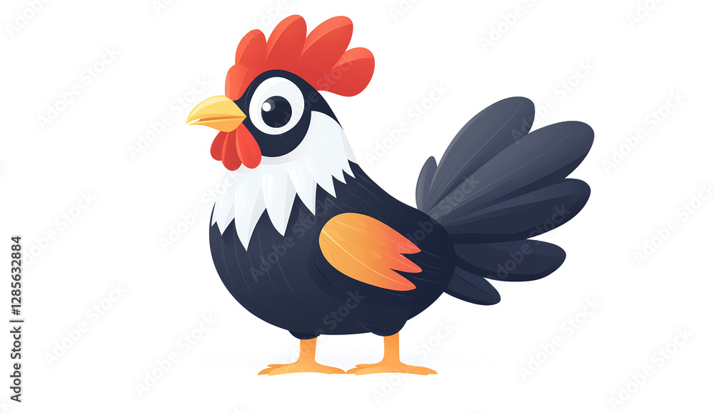 Fototapeta premium Cartoon Rooster Illustration